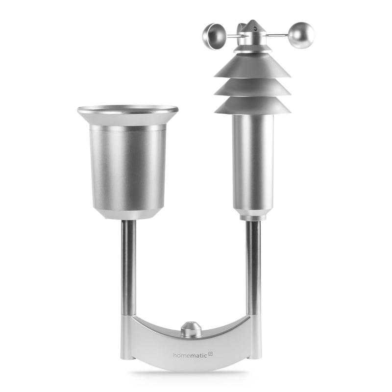 Homematic IP Wettersensor Plus vonkajší senzor počasia pre inteligentné domácnosti, meranie teploty, vlhkosti a rýchlosti vetra, 4,5 V