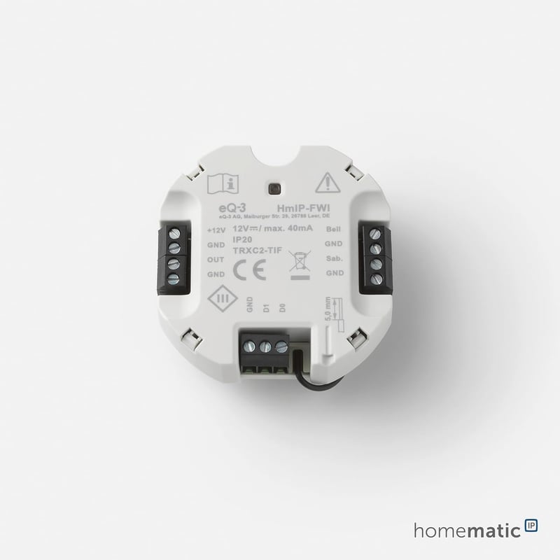 Homematic IP Wiegand Interfész - Smart Home Rendszerbe Integrálható Kódzár Csatlakozó, Szürke, 12V, eQ-3 AG HmIP-FWI
