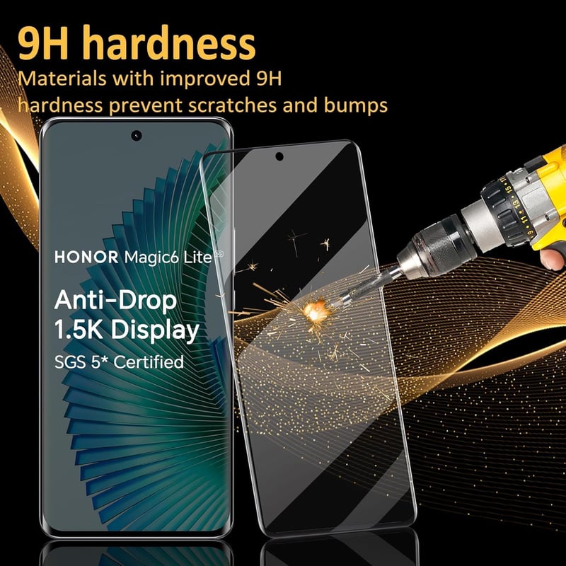 HOMEMO Honor Magic 6 Lite 5G edzett üveg képernyővédő 2db + kamera lencse védelem 2db