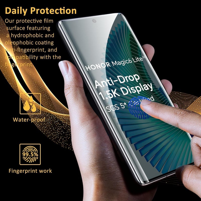 HOMEMO Honor Magic 6 Lite 5G edzett üveg képernyővédő 2db + kamera lencse védelem 2db