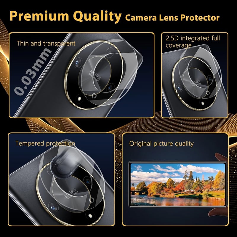 HOMEMO Honor Magic 6 Lite 5G edzett üveg képernyővédő 2db + kamera lencse védelem 2db