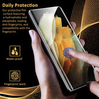 HOMEMO Samsung Galaxy S21 Ultra Edzett Üveg Képernyővédő Fólia, 3 db-os Csomag, 9H Keménység, Ujjlenyomat-kompatibilis, HD Tiszta, Karcálló 3
