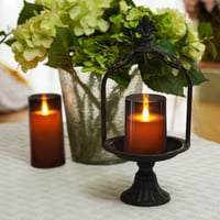 Set 3 Lumânări LED Flameless Gri Homemory cu Efect de Pâlpâire - Temporizator 2/4/6/8 Ore, Lumânări Electrice 7