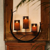 Set 3 Lumânări LED Flameless Gri Homemory cu Efect de Pâlpâire - Temporizator 2/4/6/8 Ore, Lumânări Electrice 4