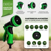HOMEPROTEK 30m Rugalmas Locsolócső Sárgaréz Csatlakozóval Kerthez Balkonhoz 4