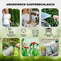 HOMEPROTEK 30m Rugalmas Locsolócső Sárgaréz Csatlakozóval Kerthez Balkonhoz 6