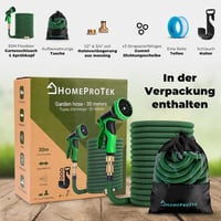 HOMEPROTEK 30m Rugalmas Locsolócső Sárgaréz Csatlakozóval Kerthez Balkonhoz 2