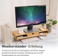 Homerays bambusz monitor állvány fiókkal, összeszerelés nélkül, asztali képernyő emelő - Classic style 5