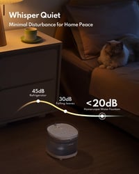 HomeRunPet Vezeték Nélküli Macska Ivókút Mozgásérzékelővel, 7800 mAh Akkumulátor, BPA-Mentes Vízadagoló Cicáknak, 2L 7