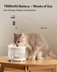 HomeRunPet Vezeték Nélküli Macska Ivókút Mozgásérzékelővel, 7800 mAh Akkumulátor, BPA-Mentes Vízadagoló Cicáknak, 2L 4