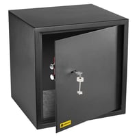HomeSafe HV38K sef za namještaj s ključem - 38x35x35 cm čelični sef za pohranu novca, nakita i dokumenata, mogućnost pričvršćivanja na zid i pod 1