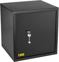 HomeSafe HV38K Bútorszéf Kulcsos Zárral - 38x35x35 cm Acél Páncélszekrény Pénz, Ékszer és Dokumentum Tárolásához, Falra és Padlóra Rögzíthet 2