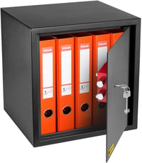 HomeSafe HV38K Bútorszéf Kulcsos Zárral - 38x35x35 cm Acél Páncélszekrény Pénz, Ékszer és Dokumentum Tárolásához, Falra és Padlóra Rögzíthet 5