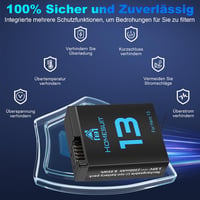 Set 3 acumulatori Homesuit Hero 13 Enduro 2300 mAh cu afișaj LCD, încărcător USB Type-C cu 3 canale, compatibil cu GoPro Hero 13 Black 4