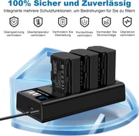 Homesuit NP-FZ100 Akkumulátor Szett 2500 mAh 3 db + LCD Töltő Sony ZV-E1 FX3 A7R III IV V A7S III A7 III IV C A6600 A6700 Alpha A1 A9 Kamerá 4