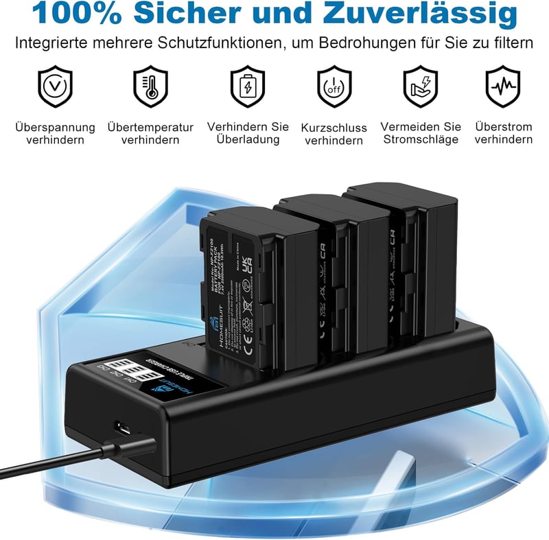Homesuit NP-FZ100 Akkumulátor Szett 2500 mAh 3 db + LCD Töltő Sony ZV-E1 FX3 A7R III IV V A7S III A7 III IV C A6600 A6700 Alpha A1 A9 Kamerá
