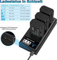 Homesuit NP-FZ100 Akkumulátor Szett 2500 mAh 3 db + LCD Töltő Sony ZV-E1 FX3 A7R III IV V A7S III A7 III IV C A6600 A6700 Alpha A1 A9 Kamerá 5