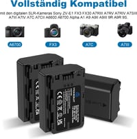 Homesuit NP-FZ100 Akkumulátor Szett 2500 mAh 3 db + LCD Töltő Sony ZV-E1 FX3 A7R III IV V A7S III A7 III IV C A6600 A6700 Alpha A1 A9 Kamerá 2