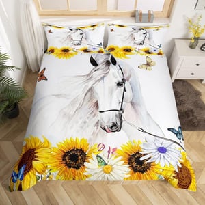 Homewish pamučna posteljina s uzorkom divljeg konja - 200x200 cm