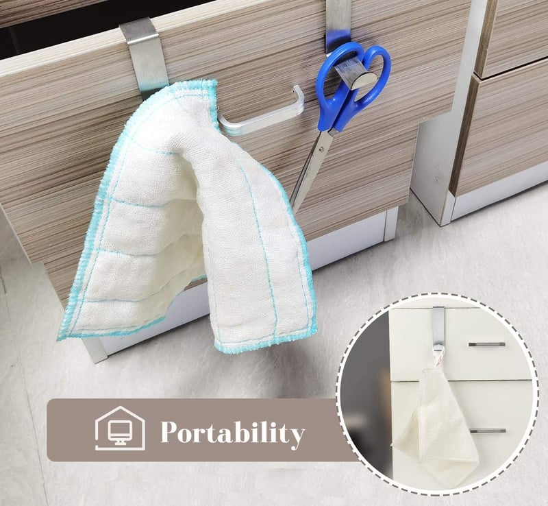 Homewit Ajtóakasztó 8 db rozsdamentes acél, 16 db védőhab betéttel, konyha fürdőszoba, 20 vagy 40 mm ajtóra, 4 cm/2 cm