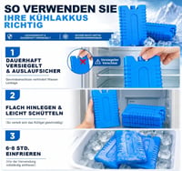 Sada chladiacich vložiek Homewit, 8 ks, 210 ml, modré, opakovane použiteľné a odolné chladiace elementy do chladiacej tašky a autochladničky, tenký a ľahký dizajn 5