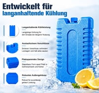 Sada chladiacich vložiek Homewit, 8 ks, 210 ml, modré, opakovane použiteľné a odolné chladiace elementy do chladiacej tašky a autochladničky, tenký a ľahký dizajn 2