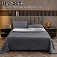 HOMFINE Chladiaca prikrývka na leto – obojstranná chladiaca deka, Q-MAX 0.4+, s efektom klimatizácie, vhodná do práčky, sivá, 270 x 230 cm 3