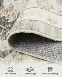 HOMFINE szürke vintage szőnyeg 240x340 cm mosható boho nappali hálószoba 2