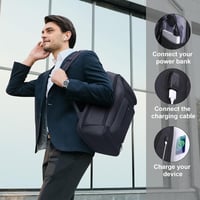 HOMIEE 15,6 Hüvelykes Laptop Hátizsák Férfiaknak - Vízálló Utazótáska USB Töltőporttal, Városi Használatra, Repülőgépen Kézipoggyászként 6