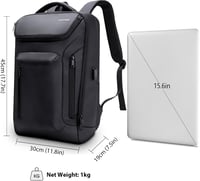 HOMIEE 15,6 Hüvelykes Laptop Hátizsák Férfiaknak - Vízálló Utazótáska USB Töltőporttal, Városi Használatra, Repülőgépen Kézipoggyászként 4