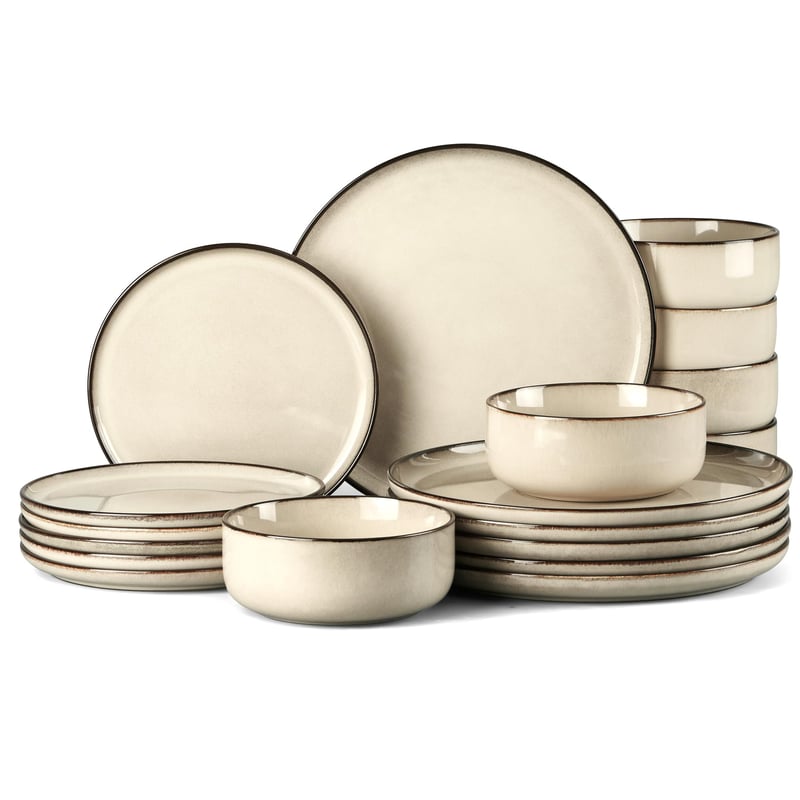 Homikit set posuđa od 18 dijelova za 6 osoba, kamena keramika - Saturn Khaki