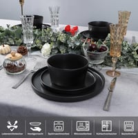Set de veselă din ceramică Homikit, 18 piese pentru 6 persoane, farfurie întinsă, farfurie pentru desert, bol pentru cereale, compatibil cu microunde și mașina de spălat vase, rezistent la zgârieturi 5