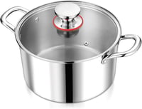 Homikit 3 rétegű rozsdamentes acél főzőedény üvegfedővel - 24 cm, 5,3 L 1