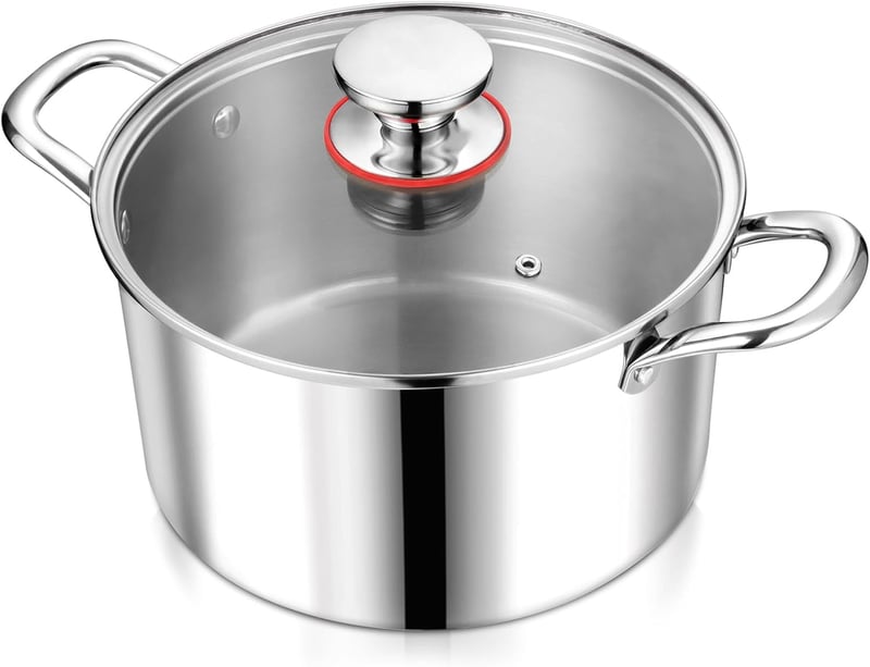 Homikit 3 rétegű rozsdamentes acél főzőedény üvegfedővel - 24 cm, 5,3 L