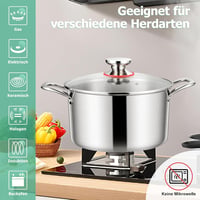 Homikit 3 rétegű rozsdamentes acél főzőedény üvegfedővel - 24 cm, 5,3 L 6