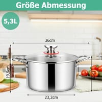 Homikit 3 rétegű rozsdamentes acél főzőedény üvegfedővel - 24 cm, 5,3 L 2