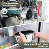 Homikit 3 részes rozsdamentes keverőtál szilikon alappal és fedővel 4
