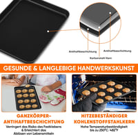 Homikit nagy sütőtepsi, 40,5x2,5 cm, nemtapadó acél, téglalap alakú 4