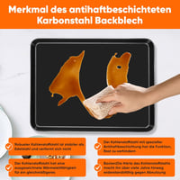 Homikit nagy sütőtepsi, 40,5x2,5 cm, nemtapadó acél, téglalap alakú 5