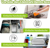 Homikit rozsdamentes acél ebéddoboz 1400ml 2 rekeszes szivárvásmentes 4