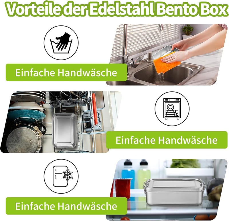 Homikit rozsdamentes acél ebéddoboz 1400ml 2 rekeszes szivárvásmentes