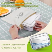 Homikit rozsdamentes acél ebéddoboz 1400ml 2 rekeszes szivárvásmentes 7