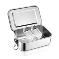 Homikit Nerezový obedár s 2 priehradkami, 850 ml Bento box pre deti aj dospelých, nepriepustný, s vyberateľnou prepážkou 1
