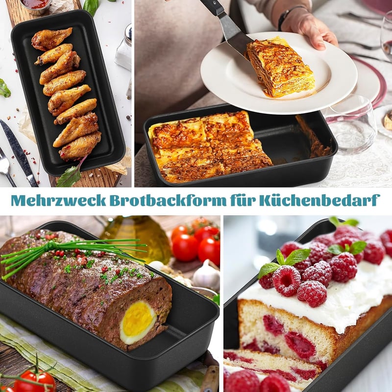 Homikit rozsdamentes kenyérsütő forma szett 2 db, téglalap alakú kenyér és torta forma