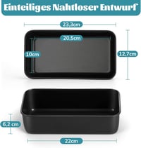 Homikit rozsdamentes kenyérsütő forma szett 2 db, téglalap alakú kenyér és torta forma 2