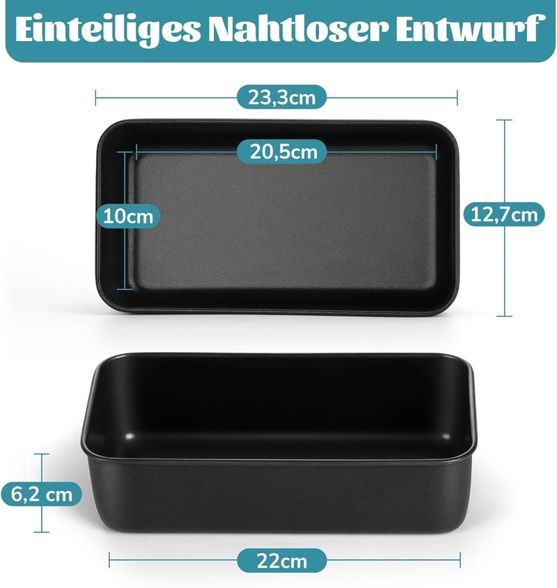 Homikit rozsdamentes kenyérsütő forma szett 2 db, téglalap alakú kenyér és torta forma