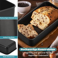 Homikit rozsdamentes kenyérsütő forma szett 2 db, téglalap alakú kenyér és torta forma 4