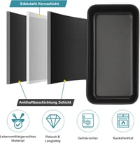 Homikit rozsdamentes kenyérsütő forma szett 2 db, téglalap alakú kenyér és torta forma 3