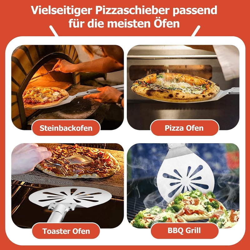 Homikit rozsdamentes perforált pizzalap 17,8x20,5cm leszedővel - 17,8cm, 1
