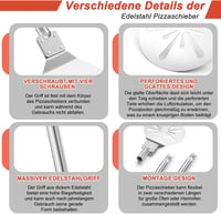 Homikit rozsdamentes perforált pizzalap 17,8x20,5cm leszedővel - 17,8cm, 1 3